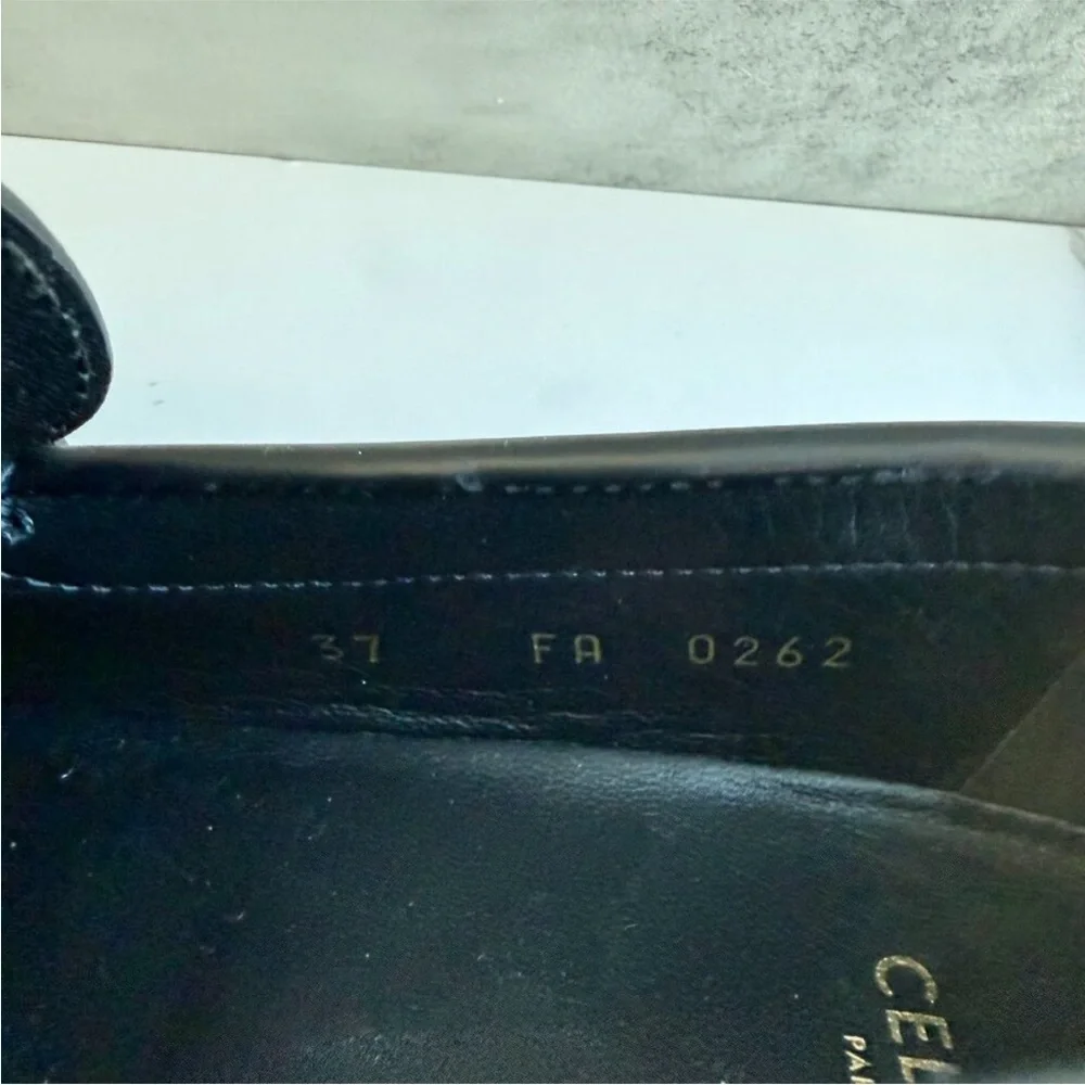 Authentic New Celine Loafers w/ Gold Triomphe Chain 37